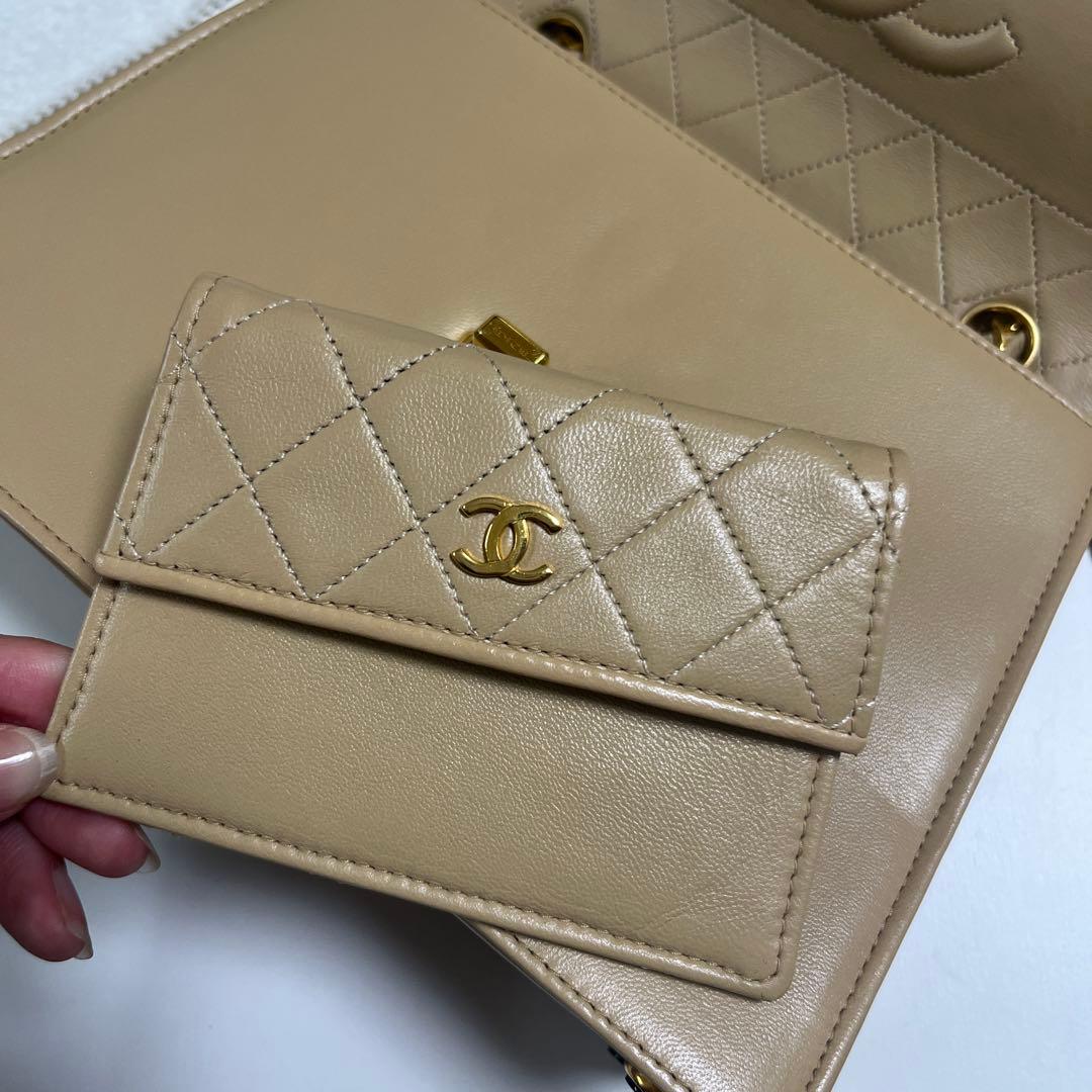 CHANEL チェーンバッグ マトラッセ ベージュ 正規品 ヴィンテージシャネル