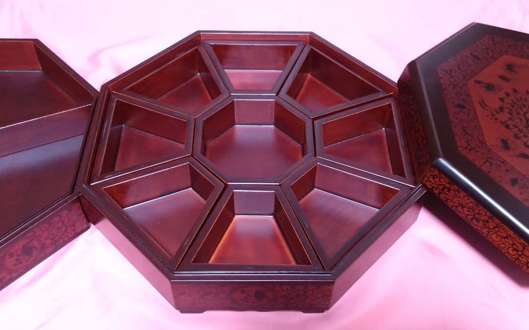 九節板　クジョルパン　八角形　漆器　高級木材　韓国伝統工芸品　美品