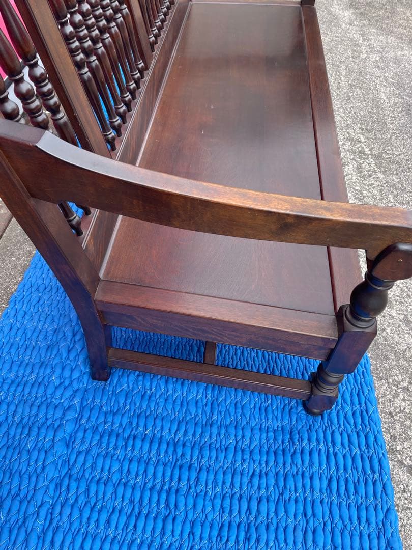 に*郎様 松本民芸家具　木製スラットバックソファ アジアンスタイル