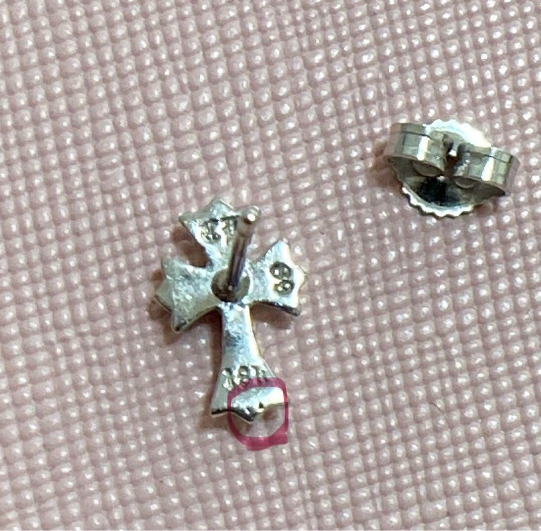 最終値下げ　クロムハーツ18金WGベイビーファットピアス純正ダイヤモンド