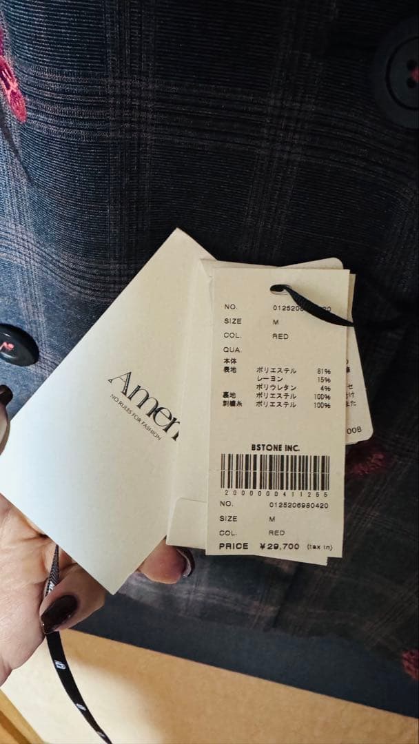 AMERI CHECK FLOWER PAPA JACKET ジャケット 新品