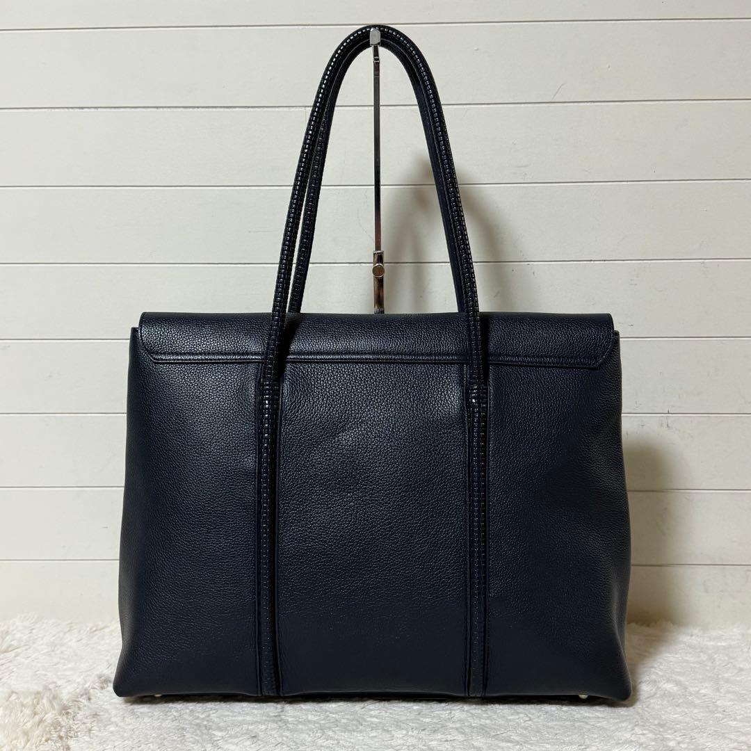 ⭐️ヤマハ⭐️　ペッレモルビダ　MH　ホーサー　ハンドバッグ　ネイビー　レザー