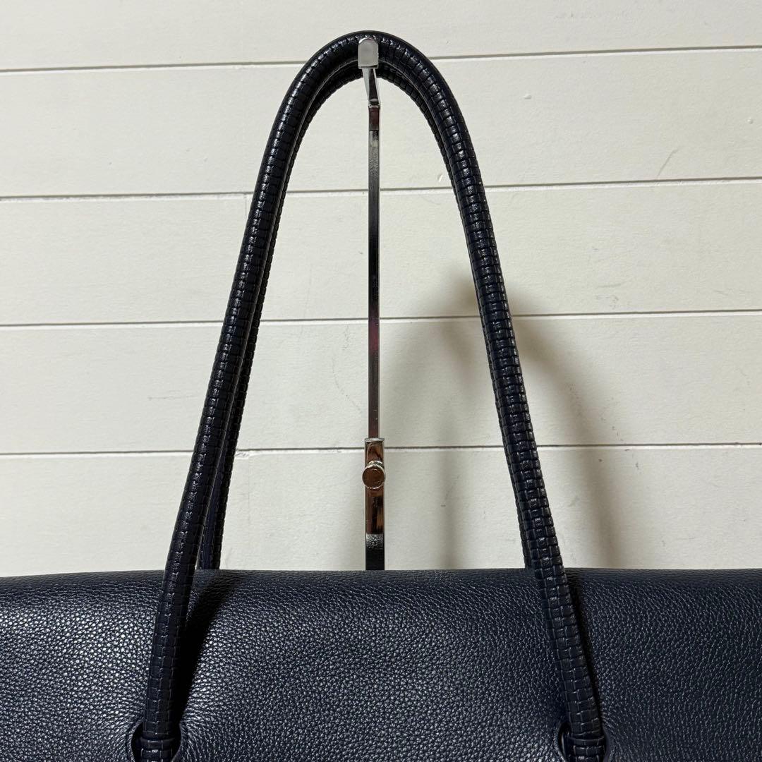 ⭐️ヤマハ⭐️　ペッレモルビダ　MH　ホーサー　ハンドバッグ　ネイビー　レザー