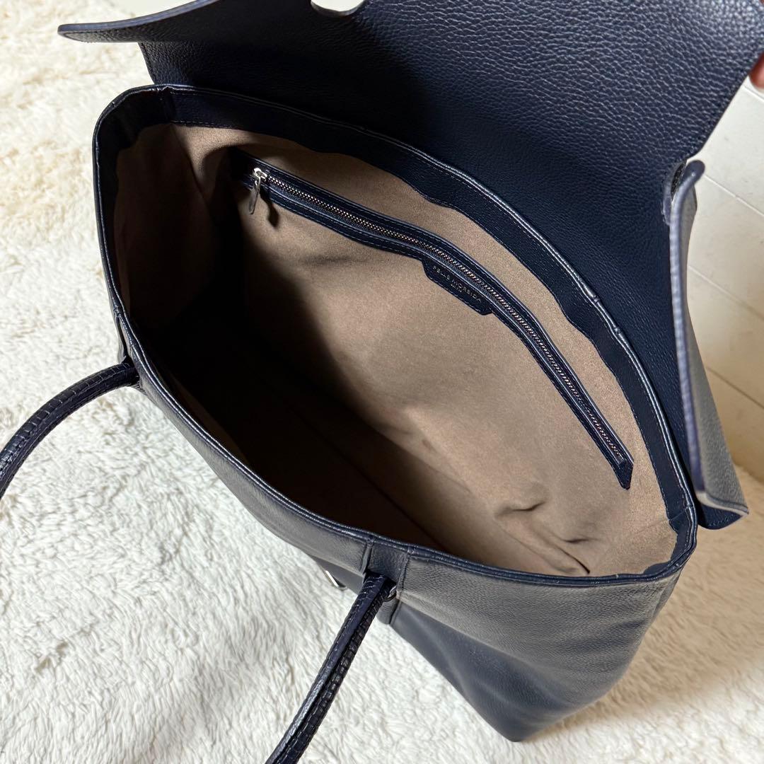 ⭐️ヤマハ⭐️　ペッレモルビダ　MH　ホーサー　ハンドバッグ　ネイビー　レザー