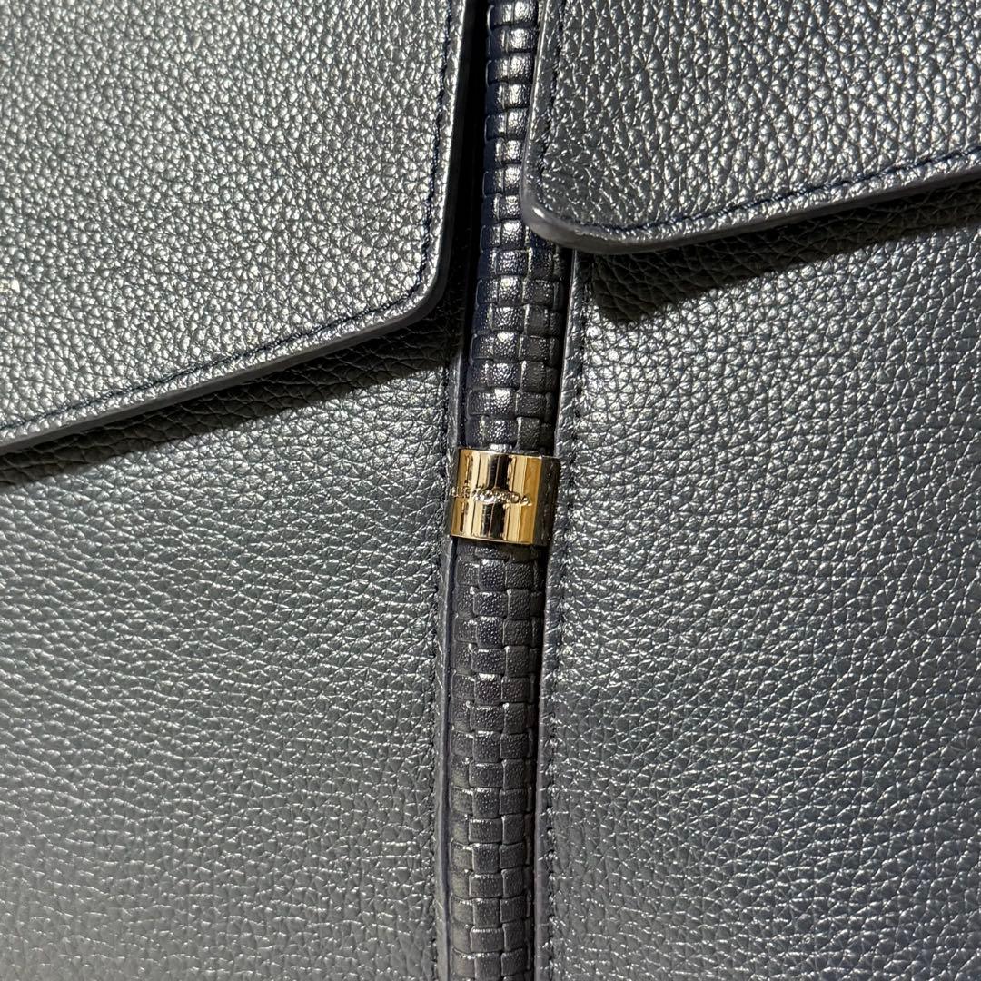 ⭐️ヤマハ⭐️　ペッレモルビダ　MH　ホーサー　ハンドバッグ　ネイビー　レザー