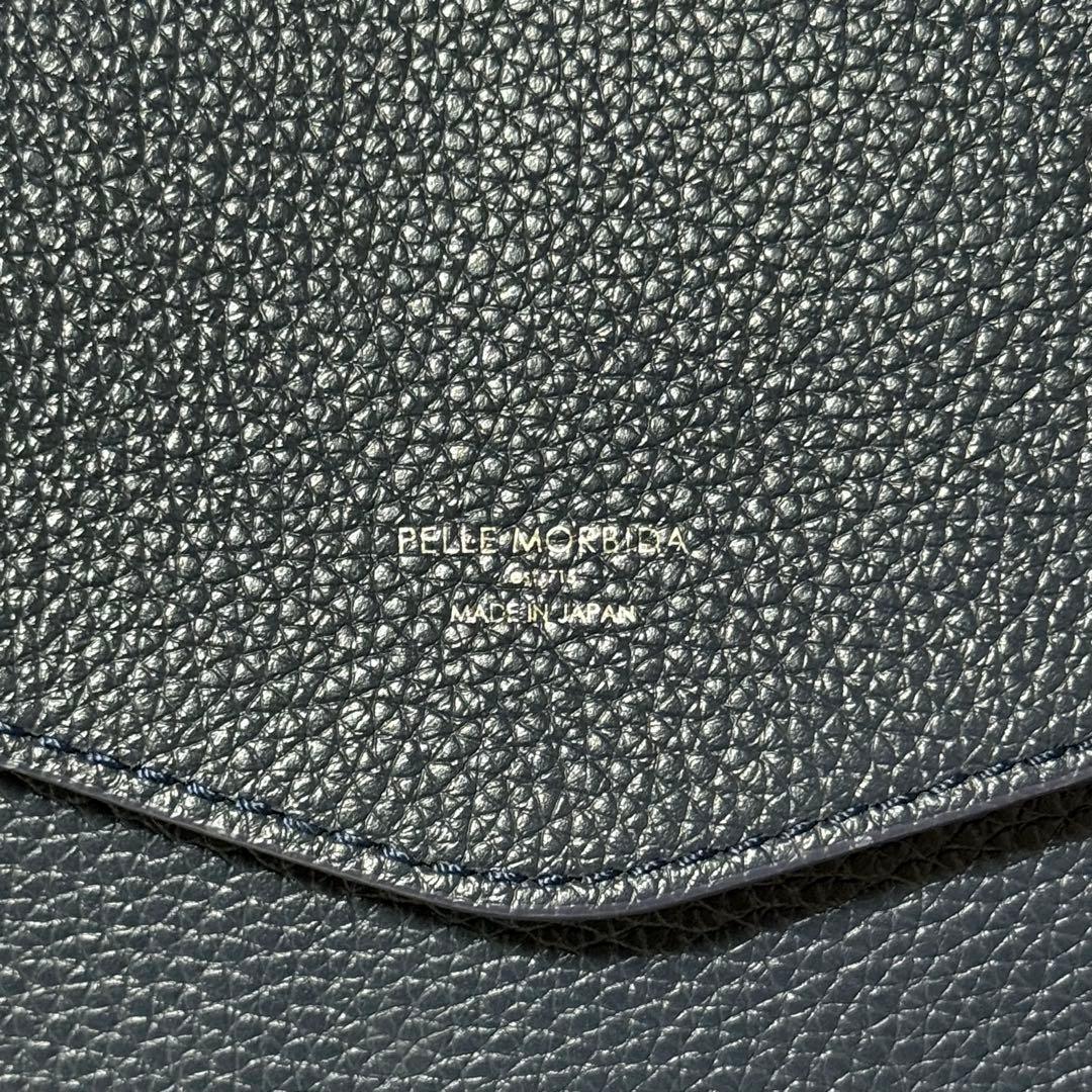 ⭐️ヤマハ⭐️　ペッレモルビダ　MH　ホーサー　ハンドバッグ　ネイビー　レザー
