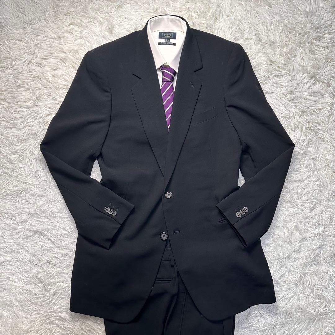 未使用級 ジョージオアルマーニ セットアップ 黒 総裏 大きいサイズ 50
