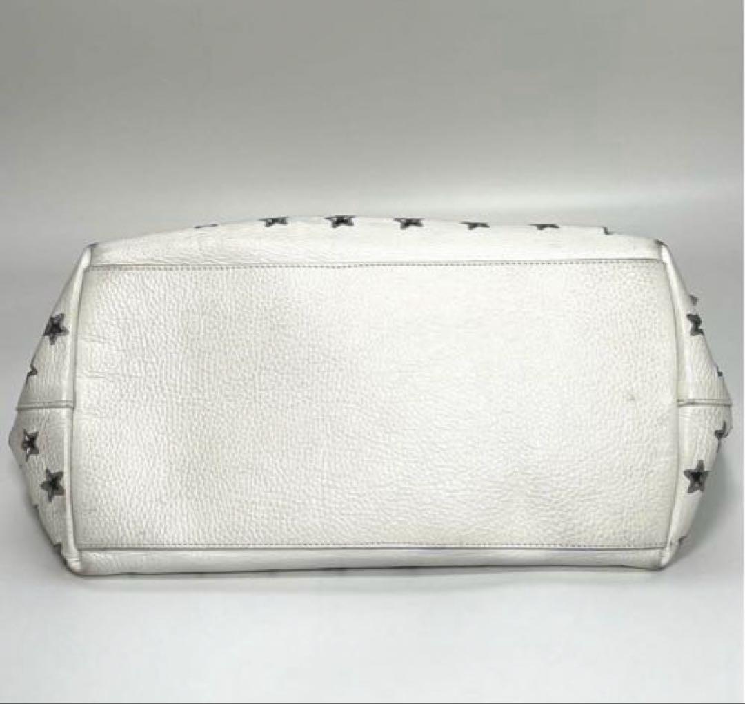 【美品】 JIMMY CHOO スター柄 レザートートバッグ ホワイト