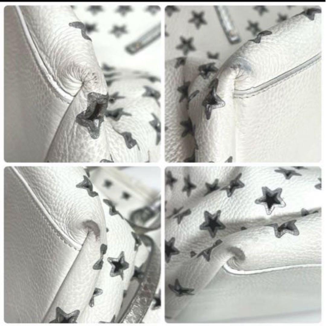 【美品】 JIMMY CHOO スター柄 レザートートバッグ ホワイト