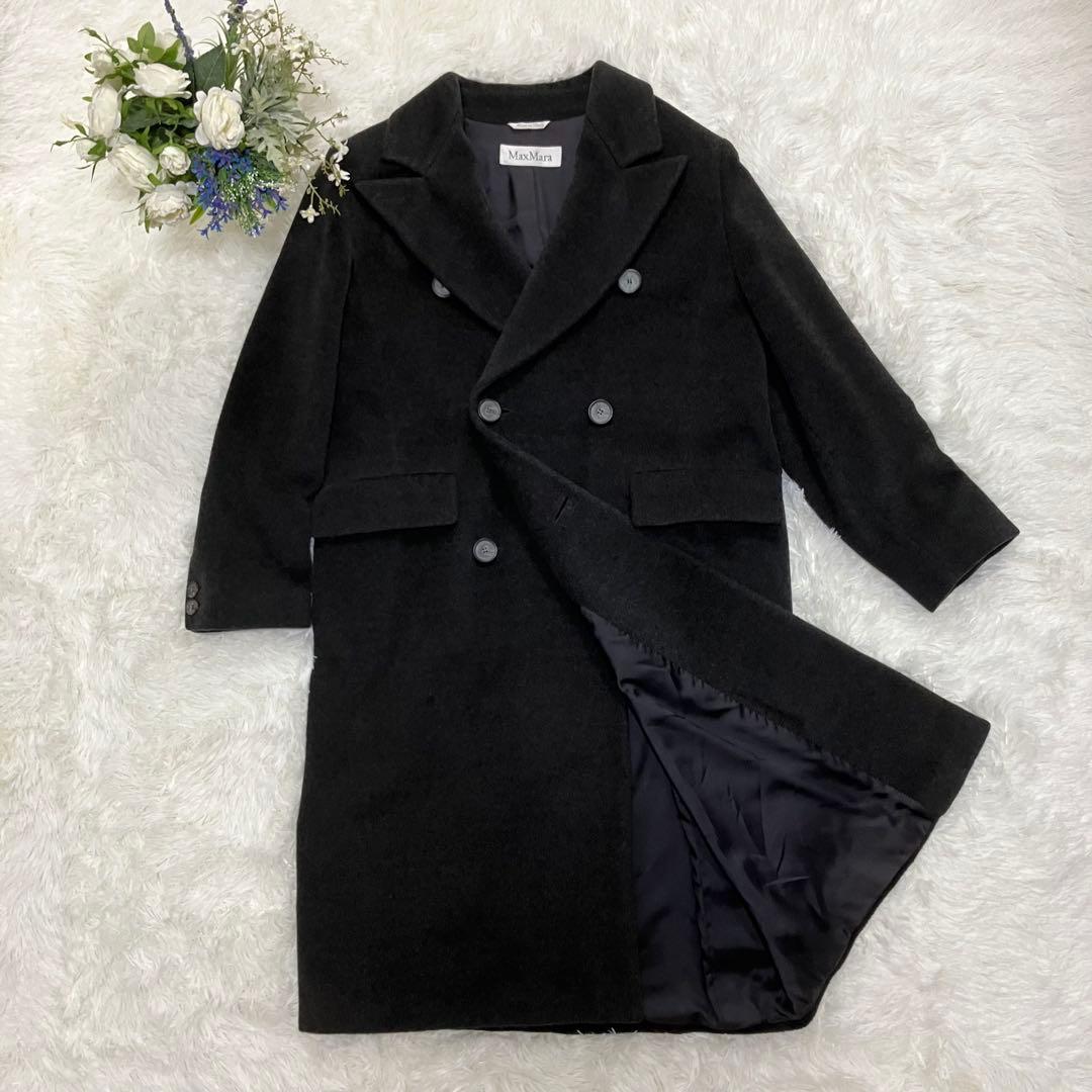 美品　白タグ　カシミヤ混　ウール　ロング丈　マックスマーラ　チェスターコート