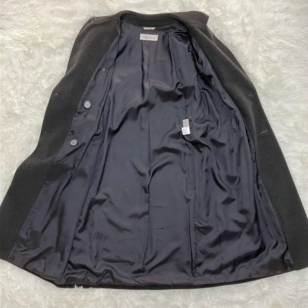 美品　白タグ　カシミヤ混　ウール　ロング丈　マックスマーラ　チェスターコート
