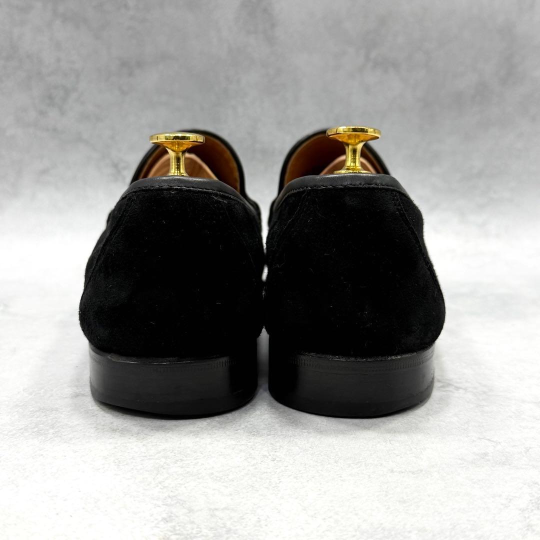 フェラガモ メンズ ローファー 28cm ガンチーニ スエード ブラック 黒