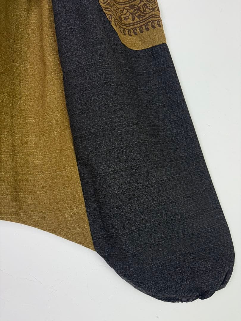 【新品】コットンサルエルパンツ　タイパンツ　サイドポケット　ブラウン　F840