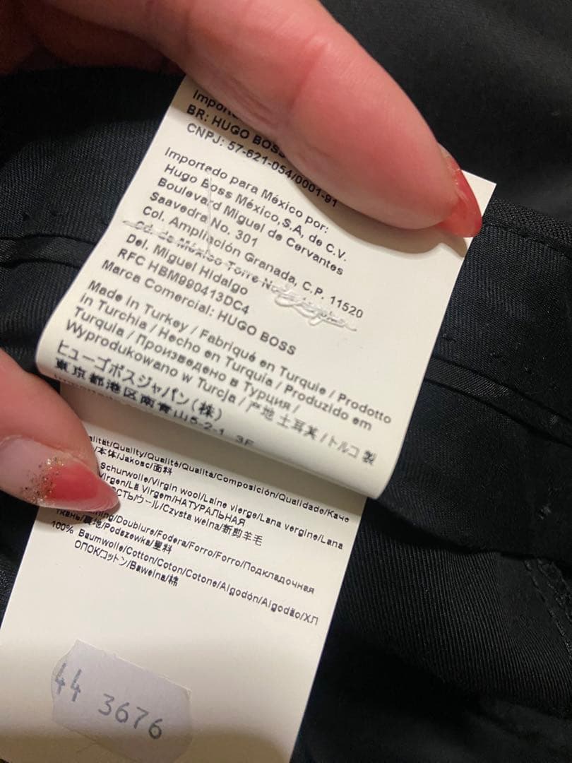 Hugo BOSS☆スーツ上質ヴァージンウールSブラックイタリア