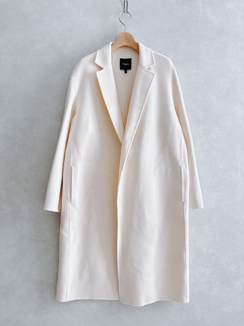 23AW セオリー カシミヤ混　ダブルフェイス チェスター　ロングコート