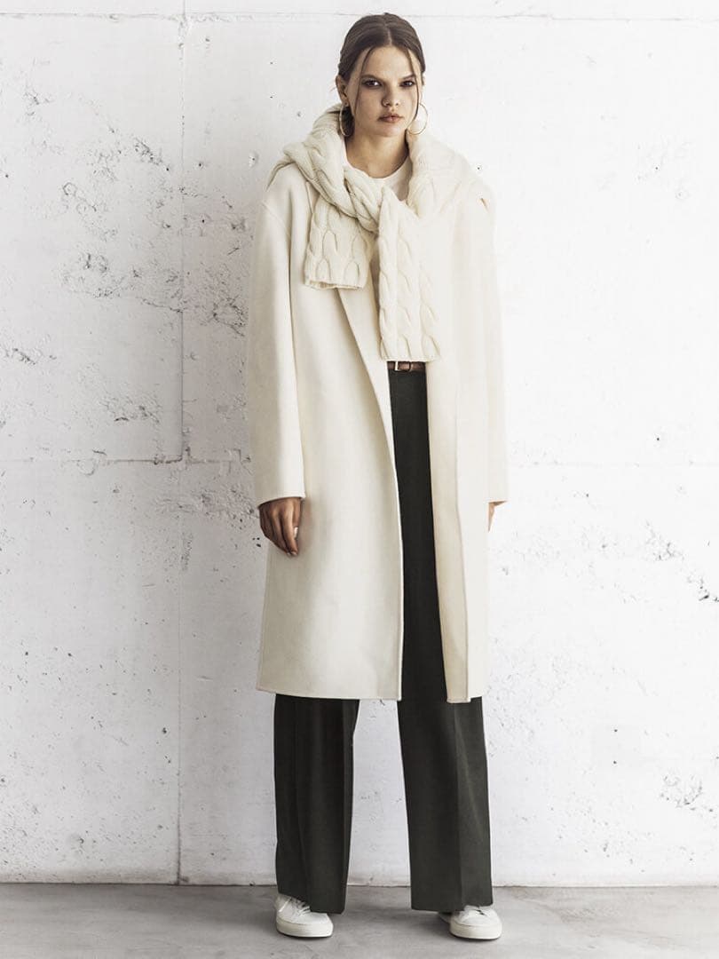 23AW セオリー カシミヤ混　ダブルフェイス チェスター　ロングコート