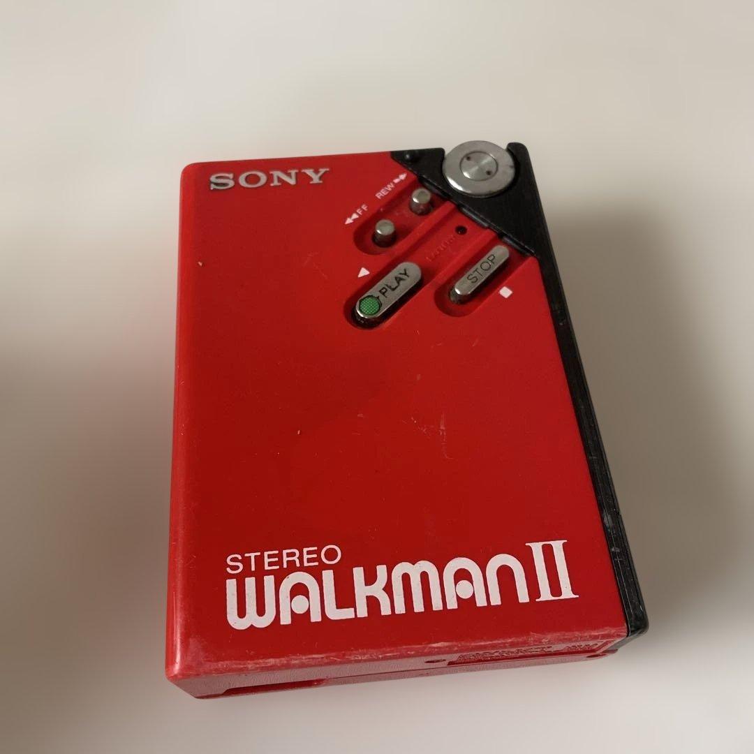 星*哥様 【ジャンク品】SONY WM-2 カセットプレーヤー レッド
