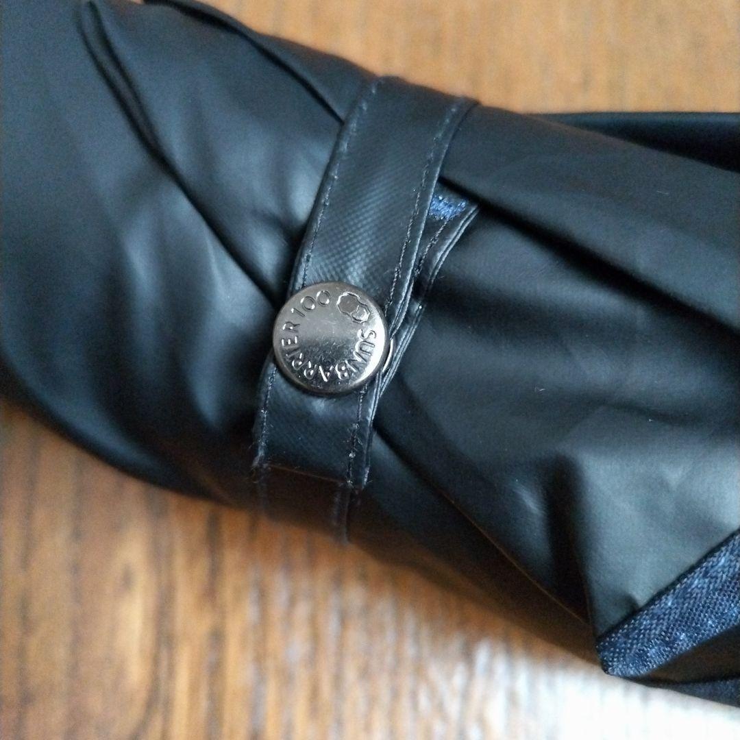 SUN BARRIER100 ネイビー 2段折り コンパクト折りたたみ日傘