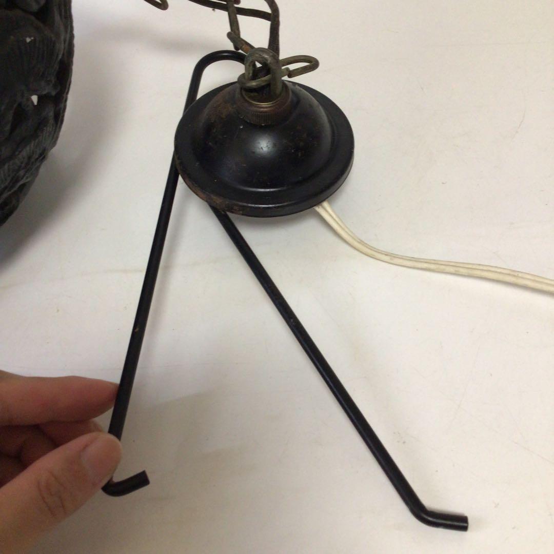 松透丸形吊灯篭 アンティーク ライ トランプ 丸形　鋳鉄製透かし彫りランプ