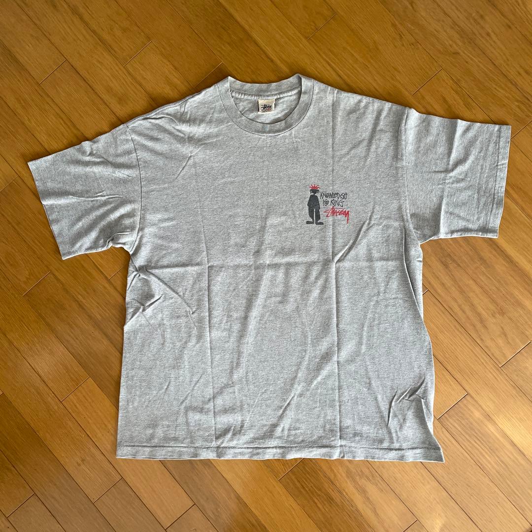 Old Stussy 90年代前期白タグ シャドウマン グレー Tシャツ XL