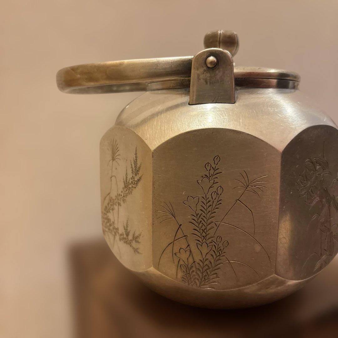 純銀瓶　骨董品セット売り　鉄瓶等