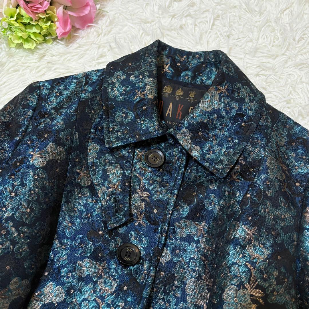 【試着のみ】ダックスロンドン　ロングコート　花柄　ジャガード　ベルト　イタリア製