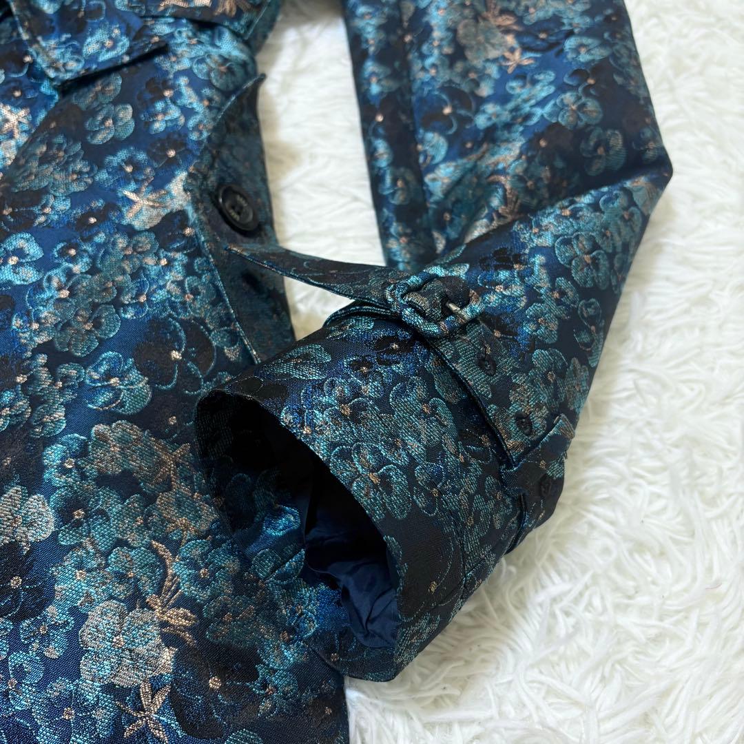 【試着のみ】ダックスロンドン　ロングコート　花柄　ジャガード　ベルト　イタリア製