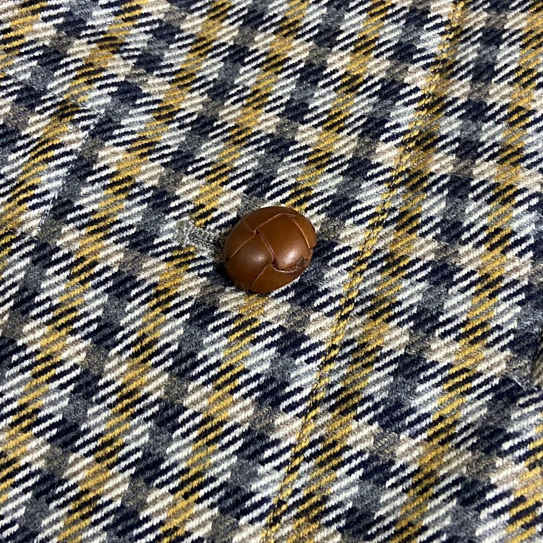 【美品】クリスチャンディオール ハーフコート チェック イエロー×グレー M