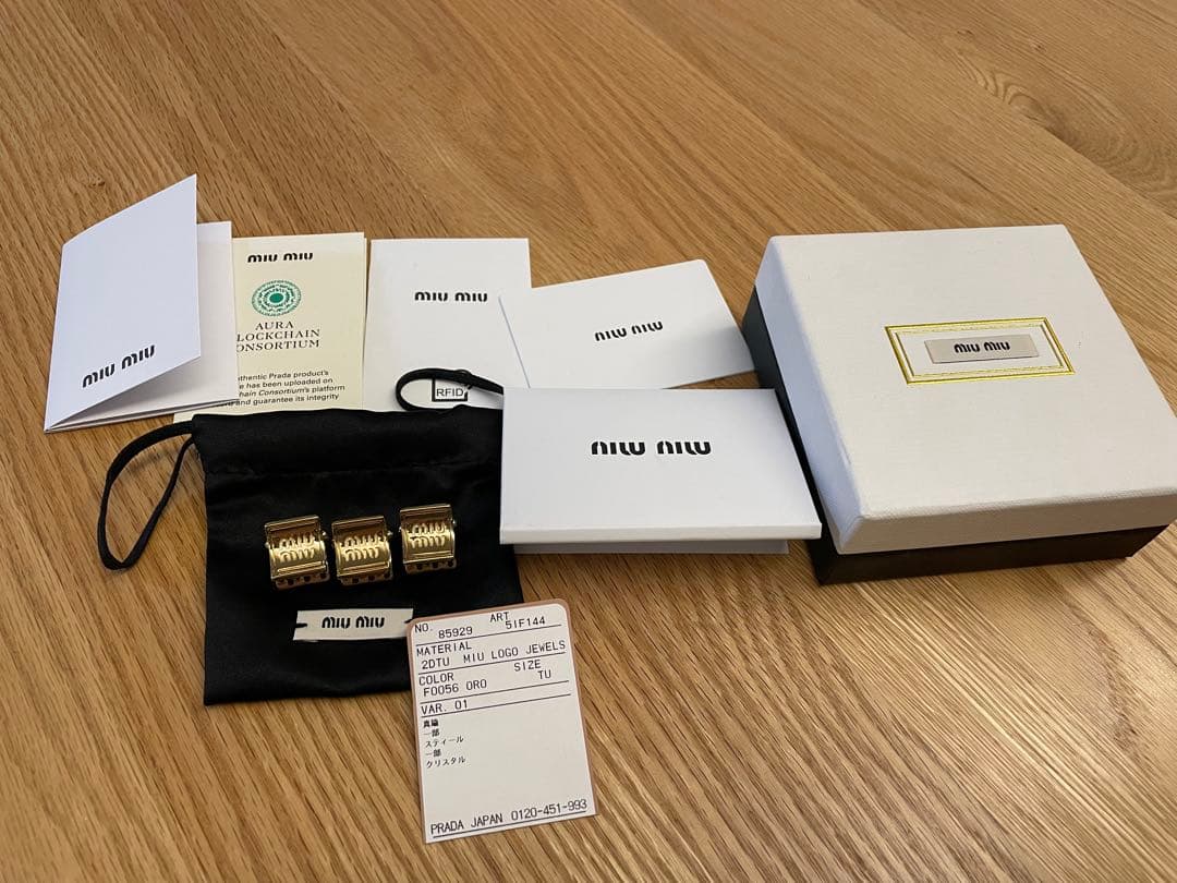 miumiu メタルクロウクリップ3点セット