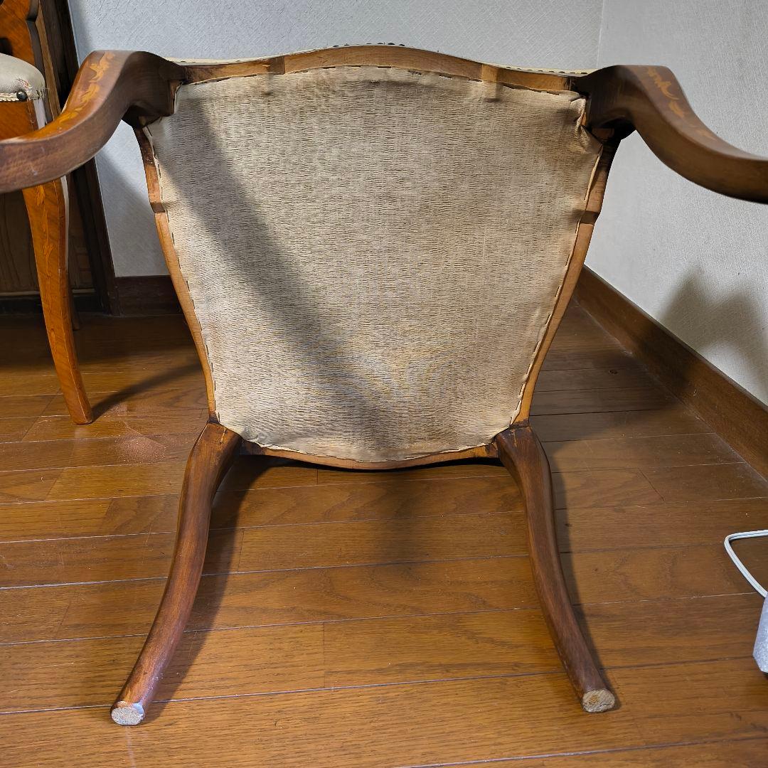 イタリア製 クラシック木製ダイニングチェア 刺繍