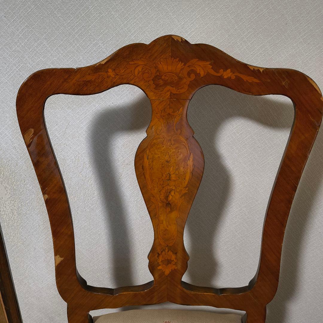 イタリア製 クラシック木製ダイニングチェア 刺繍