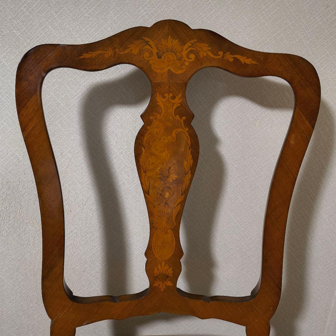 イタリア製 クラシック木製ダイニングチェア 刺繍