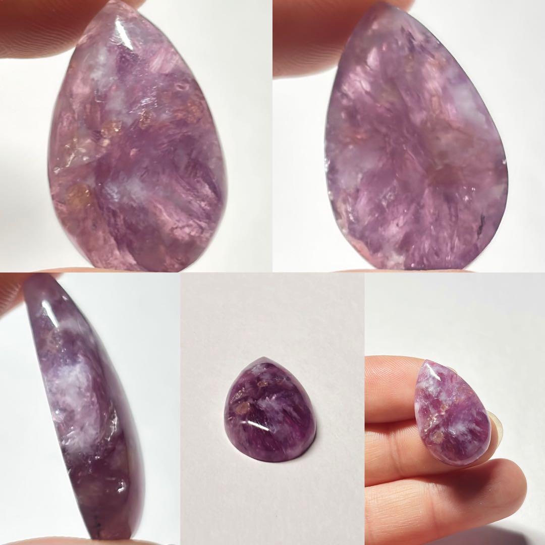 #2145 ♡レピドライトシリカ&水晶天然石♡マクラメネックレス　ペンダント