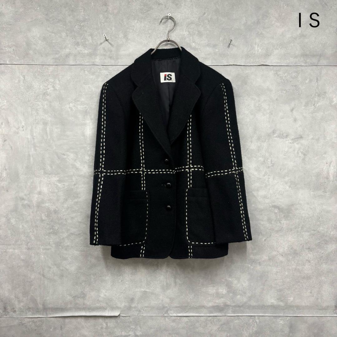 80s IS ISSEY MIYAKE ステッチ ウールジャケット N1541
