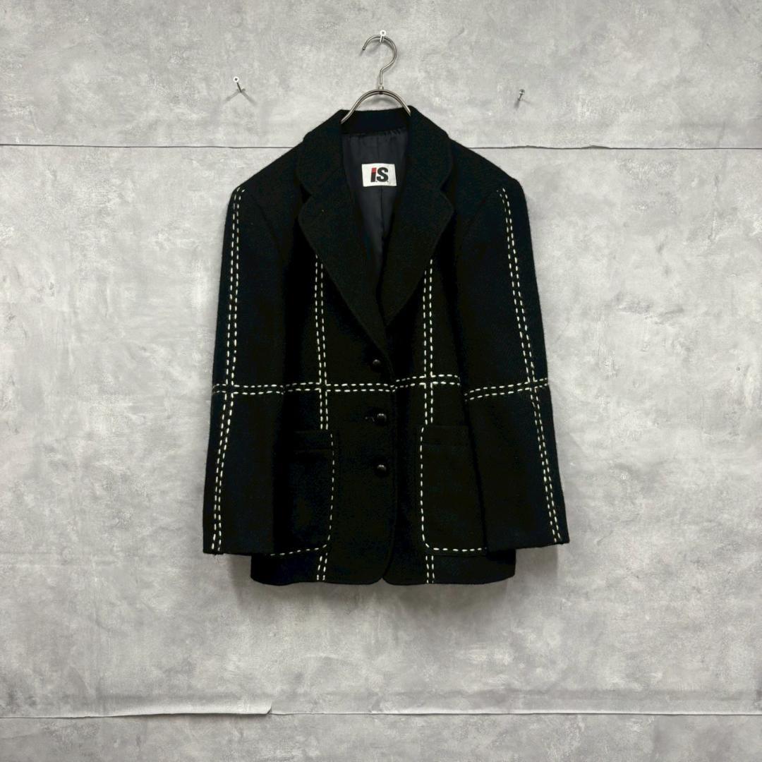 80s IS ISSEY MIYAKE ステッチ ウールジャケット N1541
