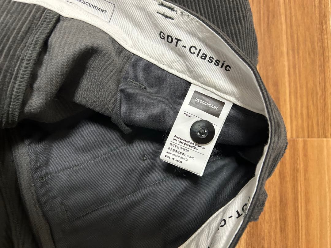 パンツ DESCENDANT DC-6 GDT CORDUROY