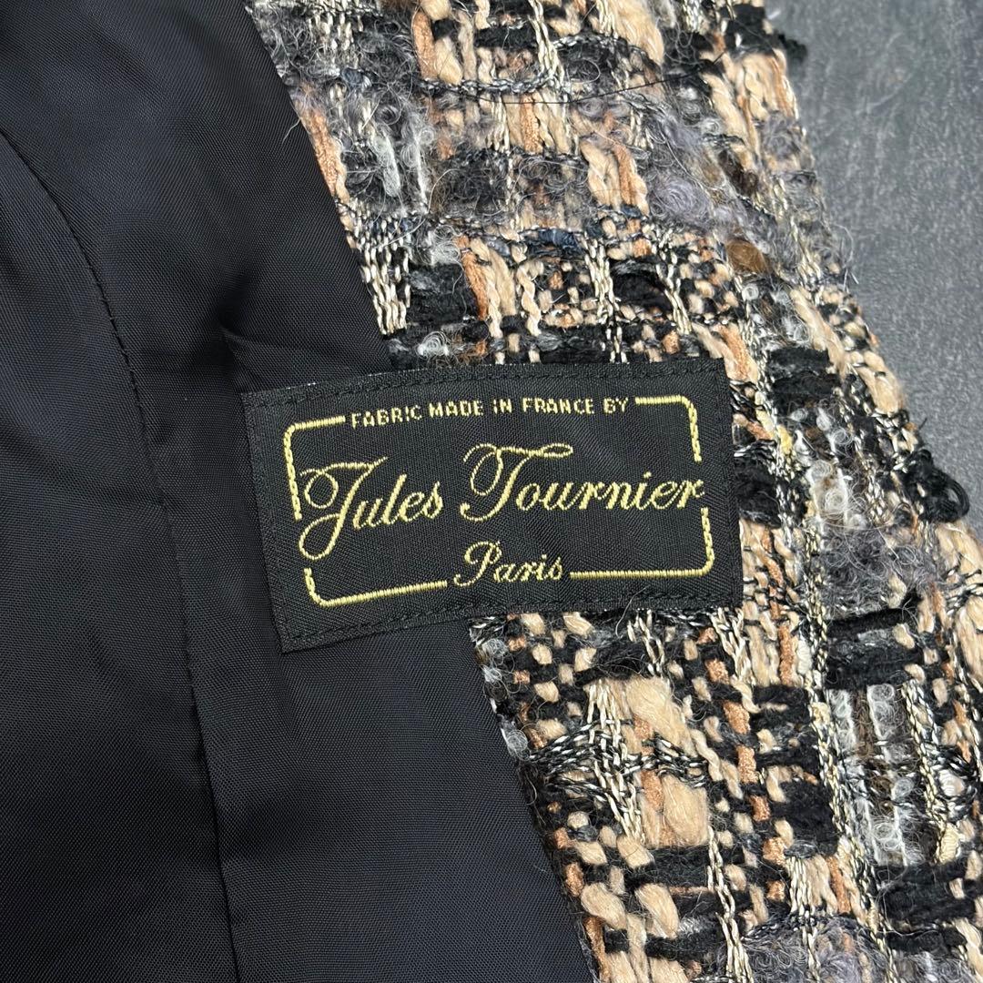 グレースコンチネンタル　ミックスツイード　ノーカラージャケット