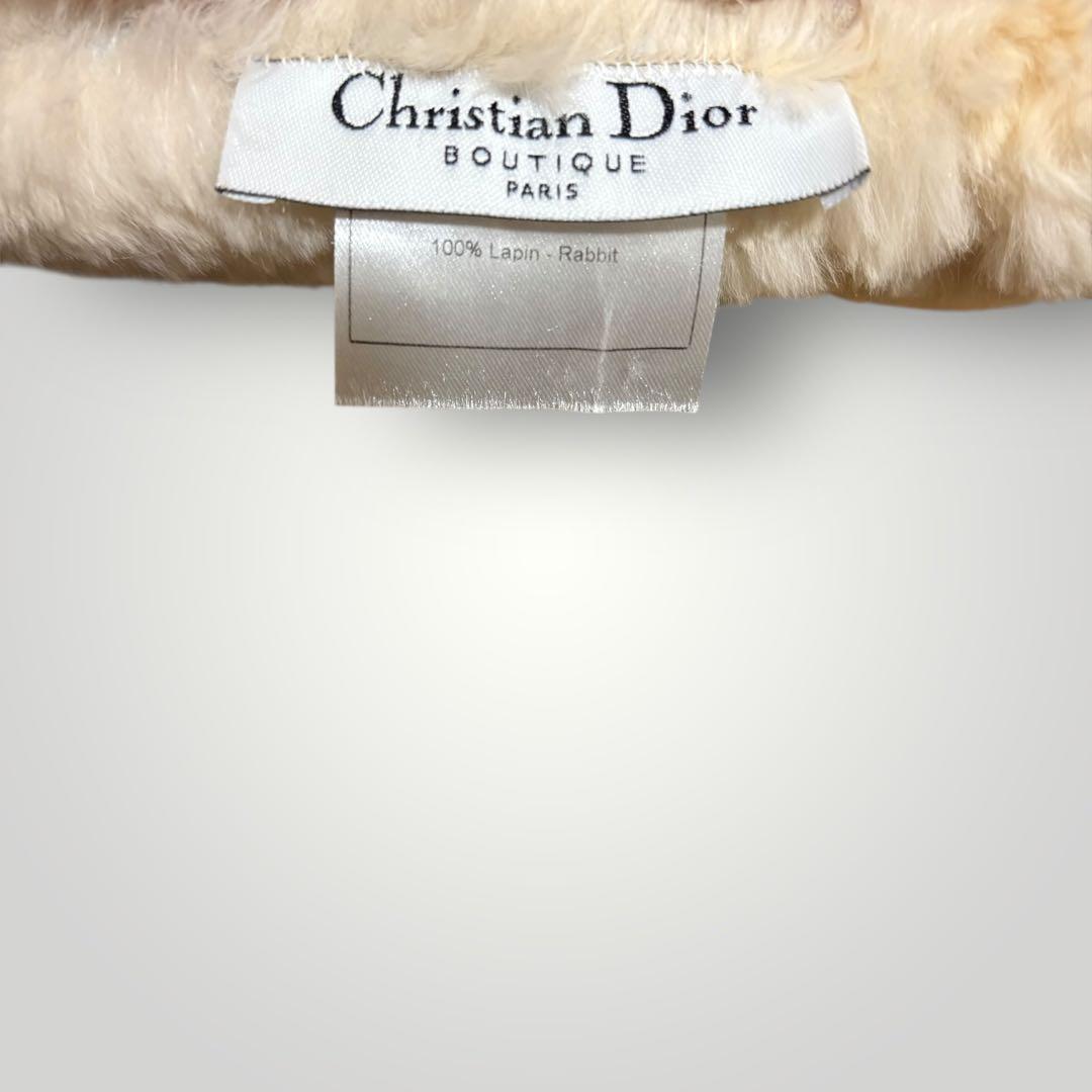 極美　Christian Dior リアルファー　ラビットトロッター　マフラー