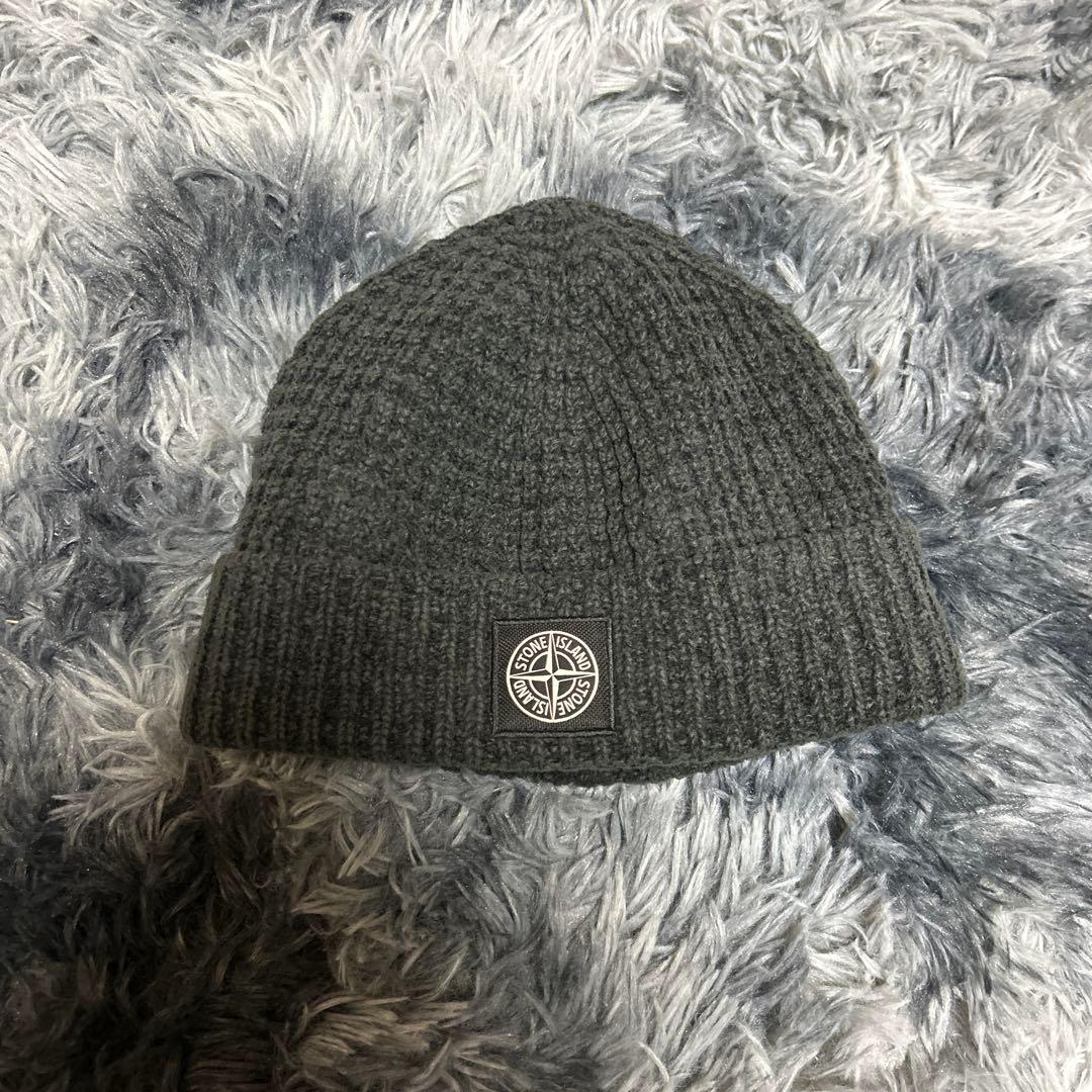 【美品、最終値下げ！】STONE  ストーンアイランドグレーニット帽
