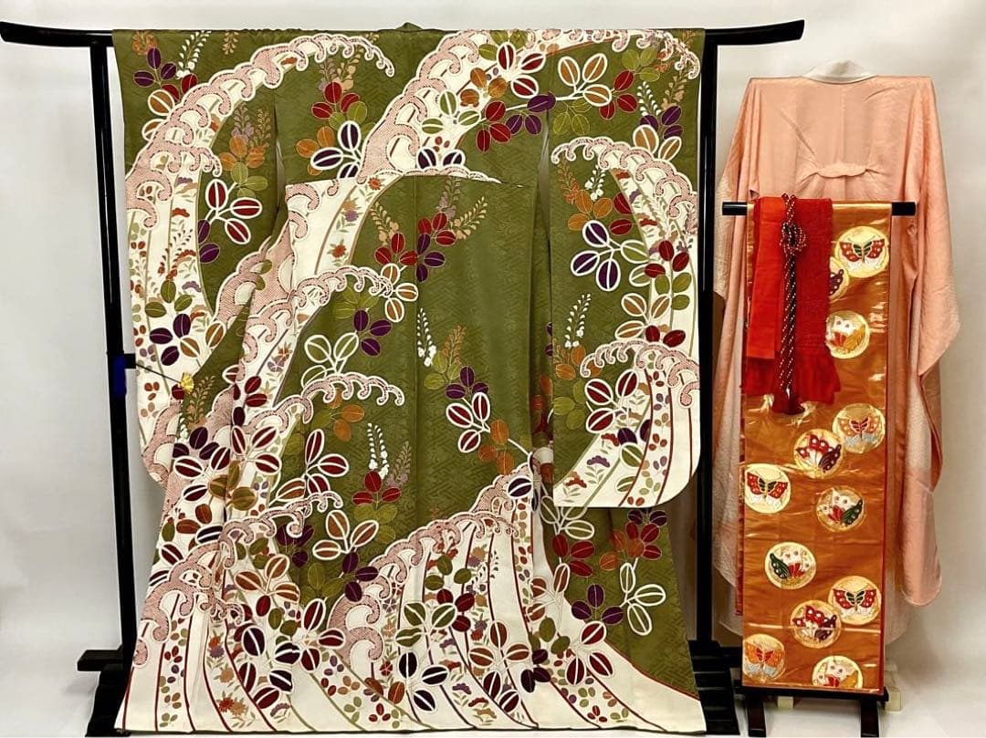 美品大胆な古典柄が素敵なママ振り袖フルセットトールサイズ☆振り袖別売りOK
