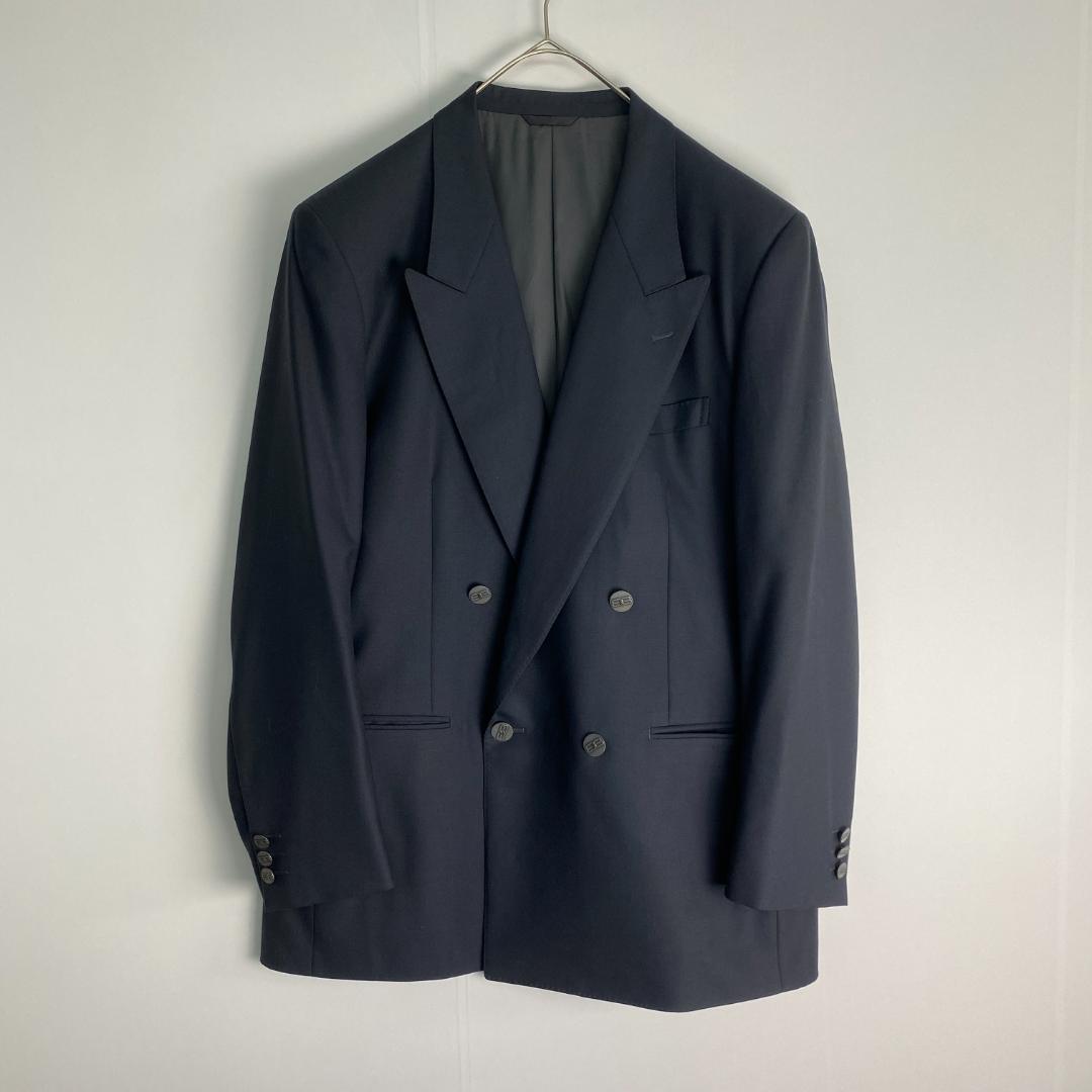バレンシアガ　スーツ　セレモニー　ダブル　カシミヤ混　希少　レア　ロゴボタン