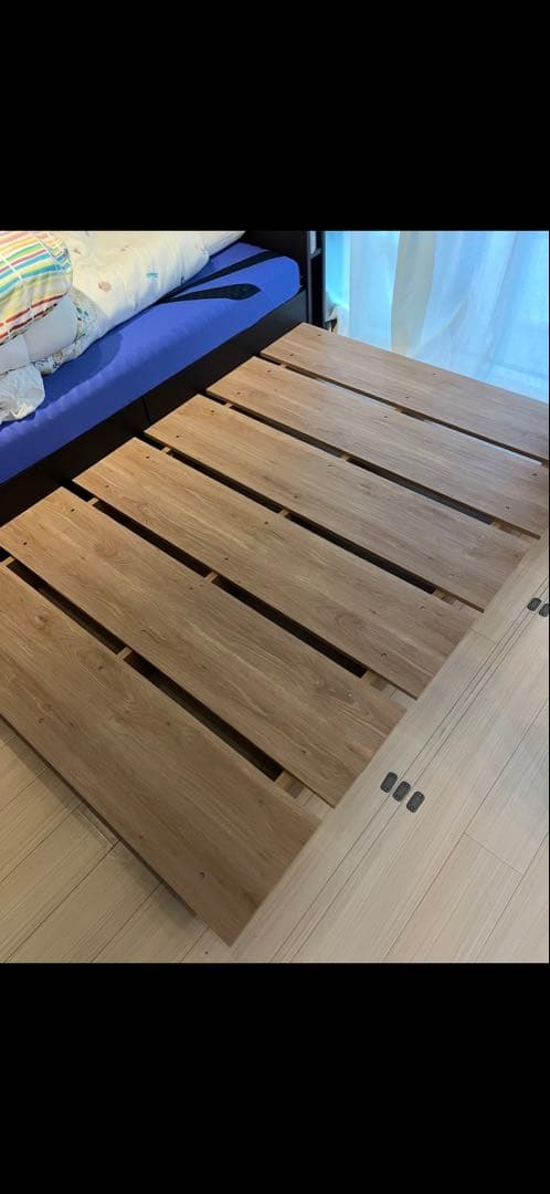 LOWYA セミダブル 木製ベッドフレーム