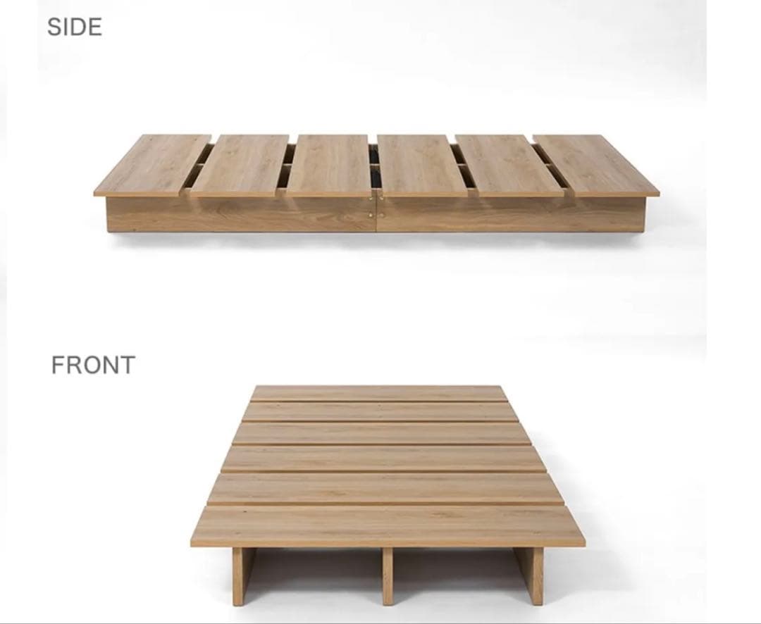 LOWYA セミダブル 木製ベッドフレーム