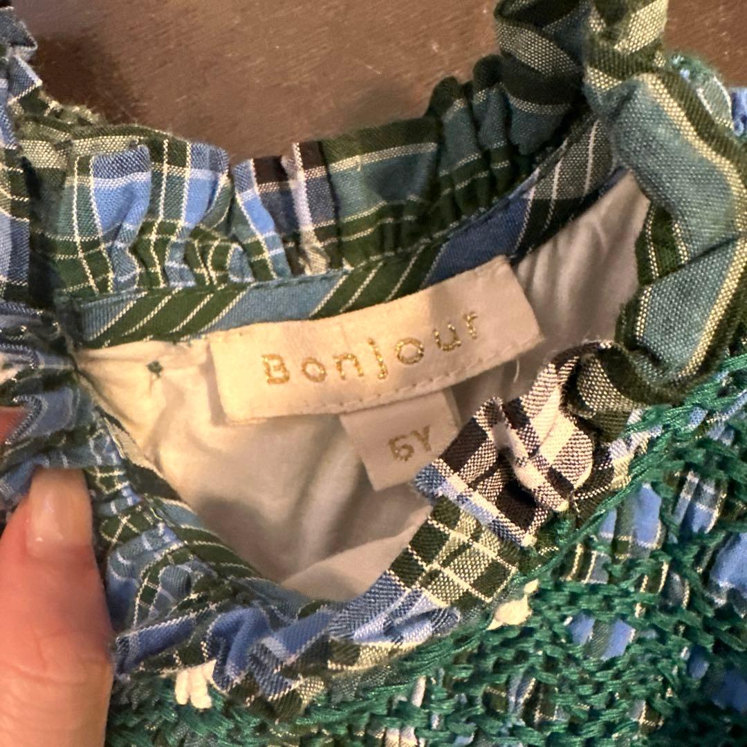 ワンピース Bonjour diary HANDSMOCK DRESS 6Y