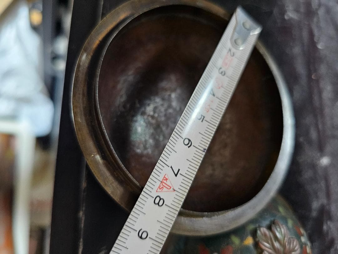 秋*田様 中国 清朝期末 七宝香合？ 景泰藍