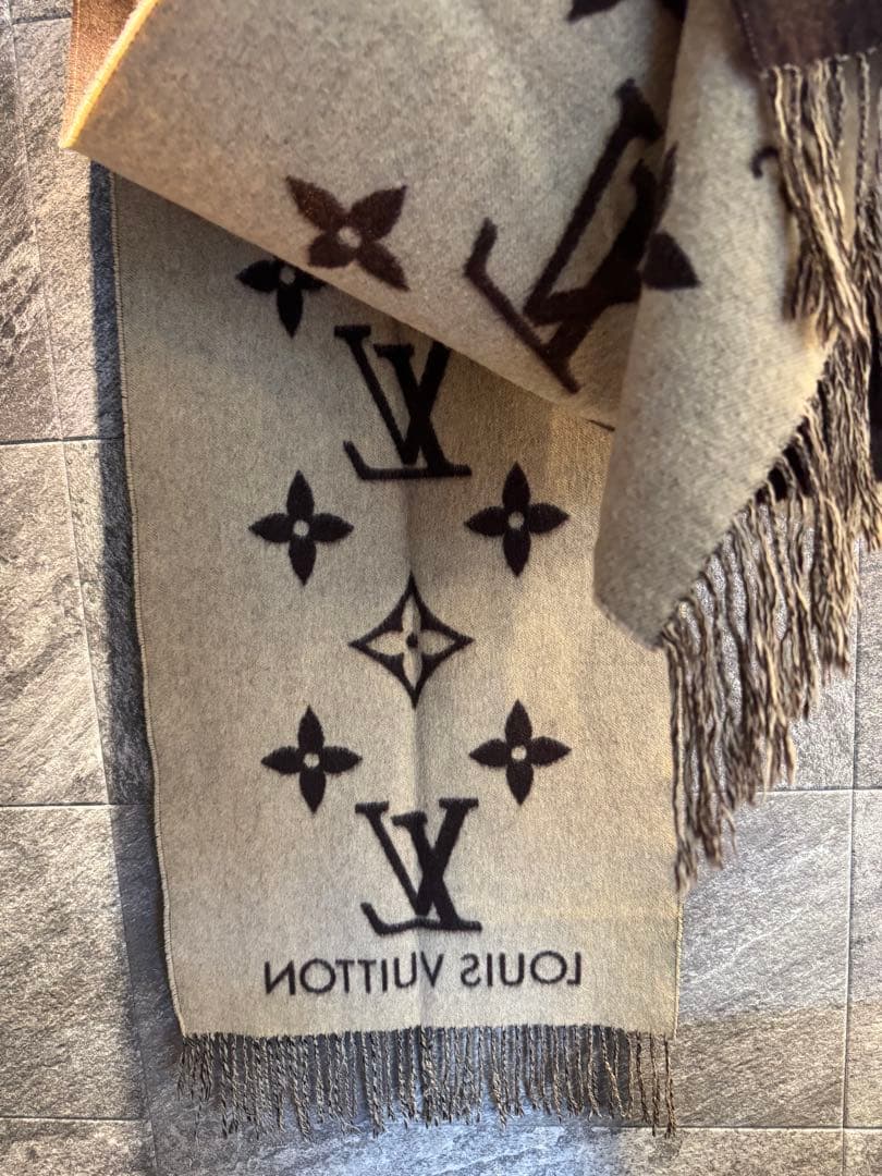 LOUIS VUITTON カシミヤマフラー ショール　ブラウン