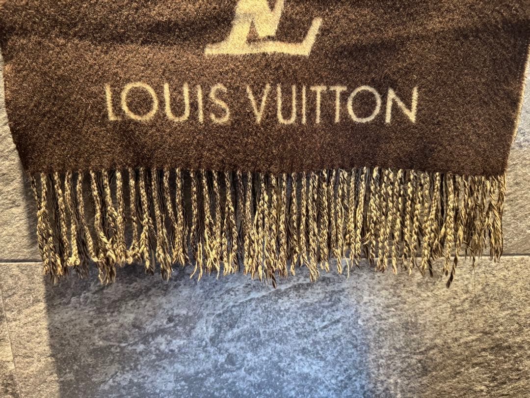 LOUIS VUITTON カシミヤマフラー ショール　ブラウン