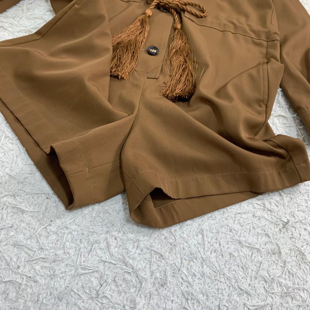 17529✨24年 マックスマーラ ジャンプスーツ ウール 36 S ブラウン