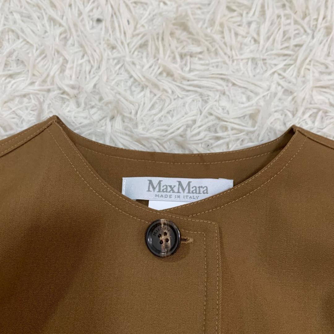 17529✨24年 マックスマーラ ジャンプスーツ ウール 36 S ブラウン