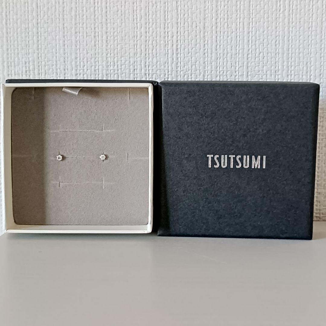 ジュエリーツツミ プラチナ ダイヤモンド ピアス pt900 計0.1ct